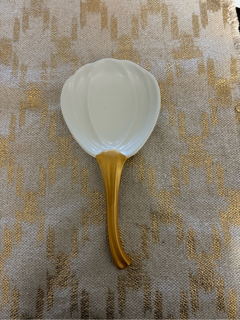 White and Gold Decorative Spoon Holder